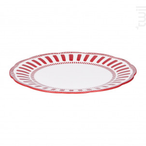 Assiette Plate Napoli Rouge 27 Cm lot De 6 - table passion -  - 