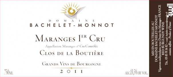 Maranges Premier Cru Clos de la Boutière - Domaine Bachelet-Monnot - 2021 - Rouge