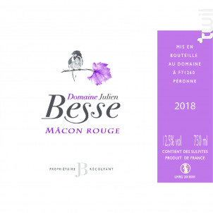 Mâcon Rouge - Domaine Julien Besse - 2022 - Rouge