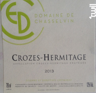 Crozes Hermitage - Domaine De Chasselvin - 2023 - Blanc