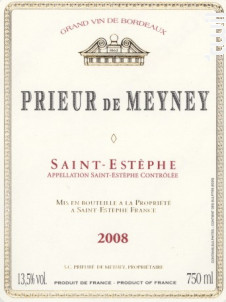 Prieur de Meyney - Château Meyney - 2008 - Rouge