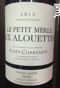 Le Petit Merle aux Alouettes - Domaine Alain Chabanon - 2022 - Rouge