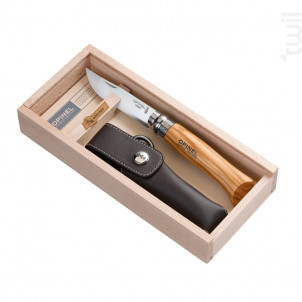 Plumier Couteau N°8 En Bois D'olivier Et Son Étui - opinel -  - 