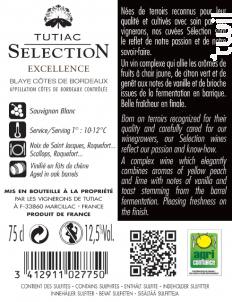 Tutiac Sélection - Les Vignerons de Tutiac - 2017 - Blanc