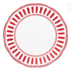 Assiette Plate Napoli Rouge 27 Cm lot De 6 - table passion -  - 