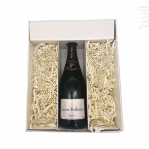 Coffret Cadeau Blanc - 1 Brut - 2 Flutes Chef & Sommelier - Champagne Veuve Pelletier & Fils - No vintage - Effervescent