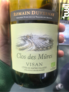 Clos des Mûres Visan Bio - Romain Duvernay - 2018 - Rouge