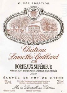 Château Lamothe Gaillard - Prestige - Vignoble Lafoi - 2018 - Rouge