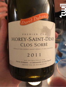 Morey-Saint-Denis Premier Cru Clos Sobrè - Domaine David Duband - 2020 - Rouge
