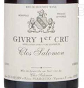 Givry Premier Cru Clos Salomon Monopole - Domaine du Clos Salomon - 2015 - Rouge