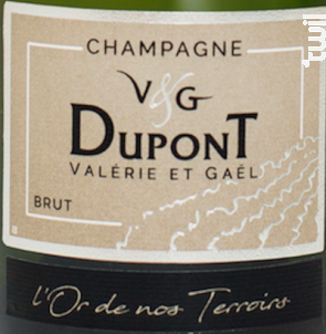L'Or de nos terroirs - Champagne Valérie et Gaël Dupont - No vintage - Effervescent