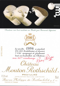 Mouton Rothschild - Château Mouton Rothschild - 1986 - Rouge