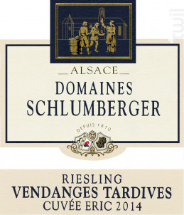 Riesling Vendange Tardive Cuvée Eric - Domaines Schlumberger - 2014 - Blanc