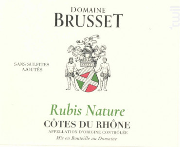 CÔTES DU RHÔNE ROUGE RUBIS NATURE - Domaine Brusset - 2025 - Rouge