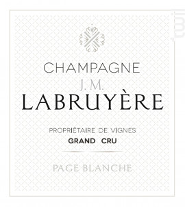 Champagne Blanc de Blancs - Page Blanche - Champagne Grand Cru J.M. Labruyère - No vintage - Effervescent