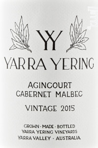 Agincourt Cabernet Malbec - YARRA YERING - 2017 - Rouge
