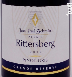 Pinot Gris Rittersberg Grande Réserve - Domaine Jean-Paul Schmitt - 2012 - Blanc