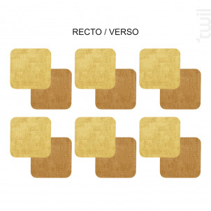 Set De 6 Dessous De Verre Carré Jaune Moutarde - table passion -  - 