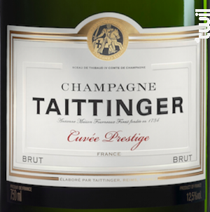 Cuvée Prestige - Champagne Taittinger - No vintage - Effervescent
