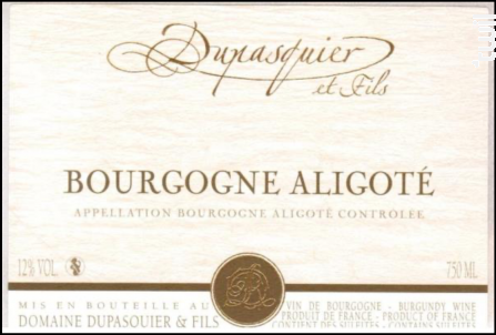 Bourgogne Aligoté - Domaine Dupasquier et Fils - 2022 - Blanc
