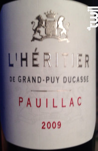 Château Grand-Puy Ducasse L'Héritier - Château Grand-Puy Ducasse - 2009 - Rouge