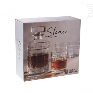 Coffret Carafe Avec 6 Verres Stone - table passion -  - 