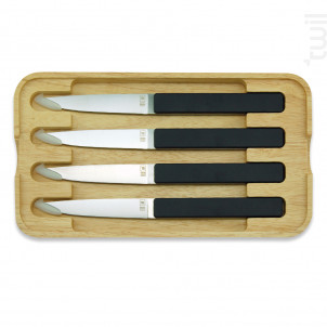 Coffret De 4 Couteaux À Steak Hector Réglisse Lame Lisse - Tarrerias Bonjean -  - 