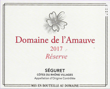 Cuvée Réserve - Domaine de l'Amauve - 2017 - Rouge