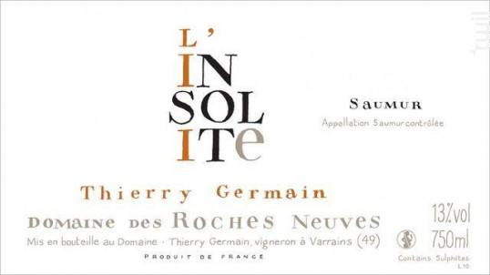 L'insolite - Thierry Germain - Domaine des Roches Neuves - 2023 - Blanc