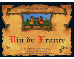 Vin de France - Domaine Bonnefond Eliane - 2019 - Rouge