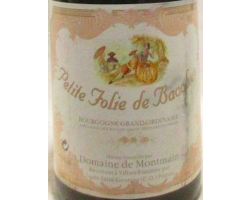 Grand Ordinaire Petite Folie De Bacchus - Domaine de Montmain - 1997 - Rouge