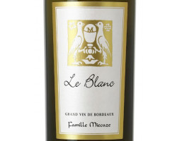 Le Blanc - Château de Léognan - 2022 - Blanc