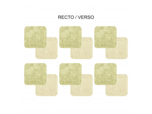 Set De 6 Dessous De Verre Carré Verte Beige - table passion -  - 