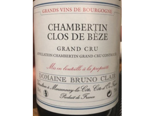CHAMBERTIN CLOS DE BEZE - Domaine Bruno Clair - 2019 - Red
