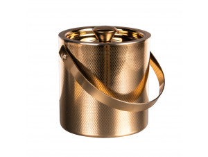 Seau À Glace Double Paroi Doré Avec Pince Diamond 15 Cm - table passion -  - 