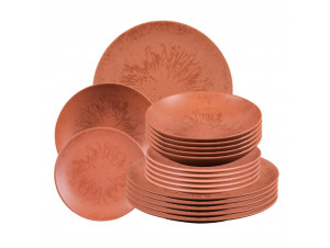 Service D'assiettes 18 Pièces Onyx Terracotta - table passion -  - 