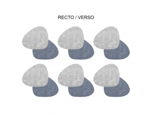 Set De 6 Dessous De Verre Fabrik Galet Gris Bleu - table passion -  - 