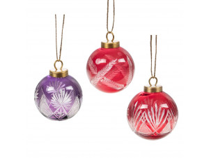 3 Boules De Noël En Verre Ciselé - Amadeus -  - 